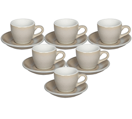 6 tasses Espresso 80 ml + 6 sous tasses 