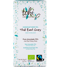 Tablette Chocolat Noir 74% Cacao Thé Earl Grey Bio - 70 g - TOHI 