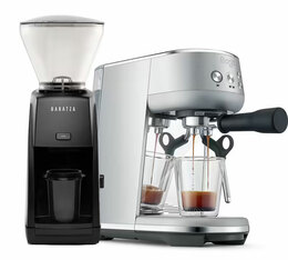 Machine expresso SAGE The Bambino inox + Moulin à café BARATZA Encore ESP noir